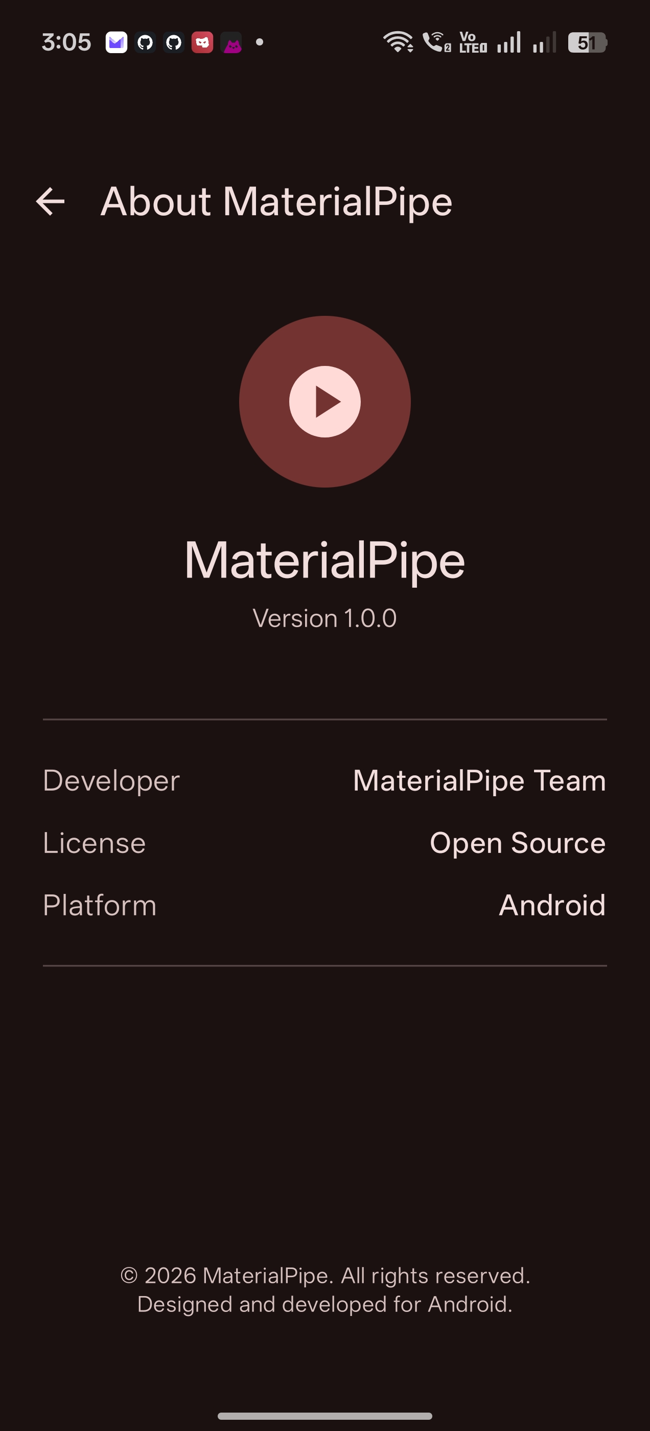MaterialPipe about screen