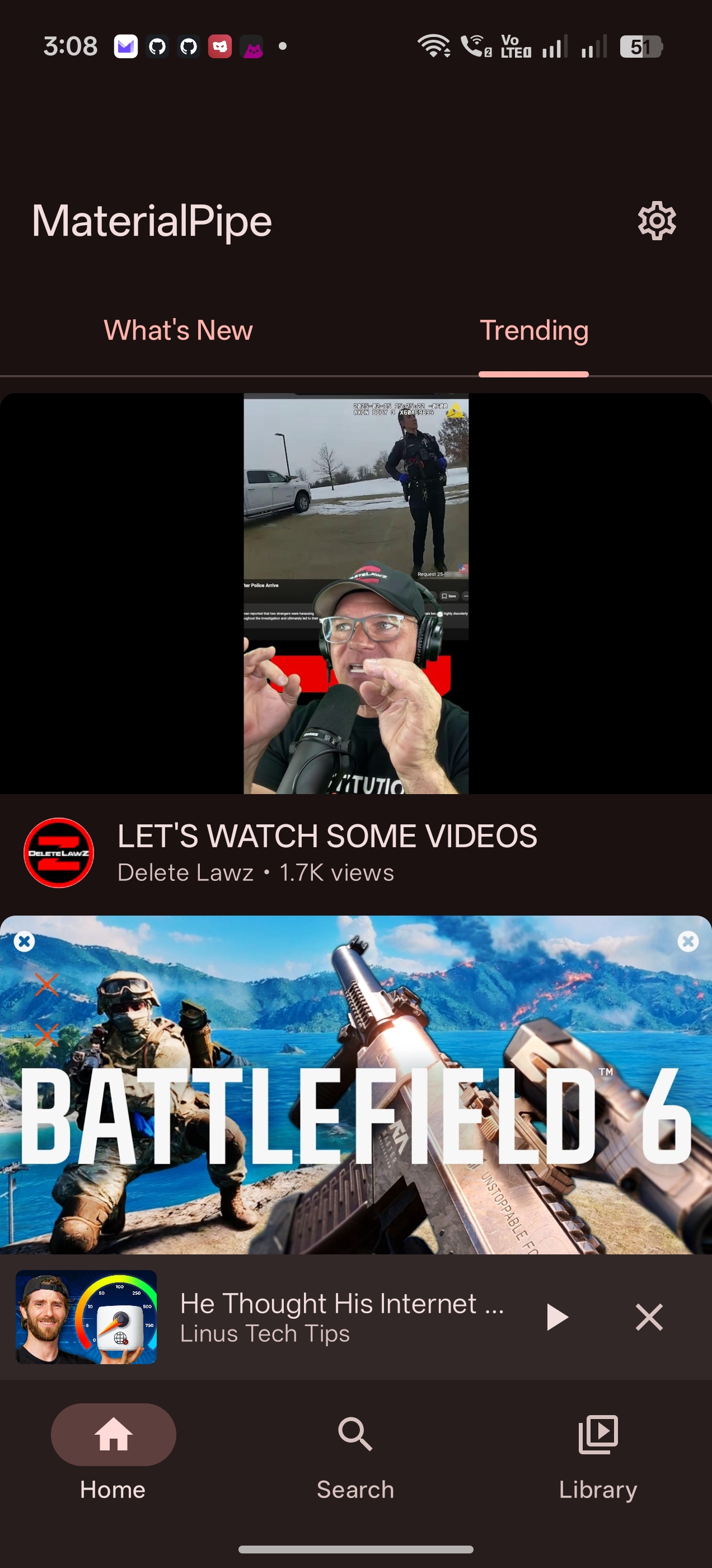 Trending screen